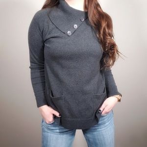 Jeanne Pierre Heather Gray Mock Neck Sweater Large